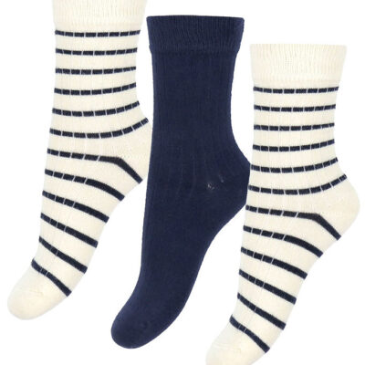 Bamboo Strømper 3 pak - Navy - 23-26