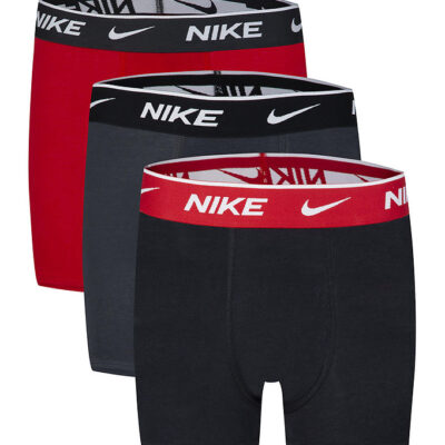 Nike Boxershorts - Dri-Fit Everyday Cotton - 3-Pak - Rød/Sort/Gr