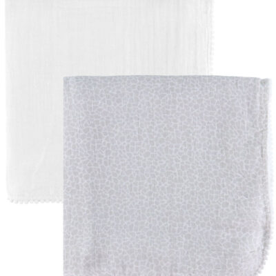 Jack o Juno Babysvøb - 120x120 cm - 2-pak - Pom Pom - Pearl/Gira