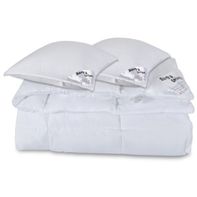 Dyne pude sæt - Helårs fiberdyne 240x220 cm + 2 stk puder 60x63 cm - Microfiber dyne - Borg Living