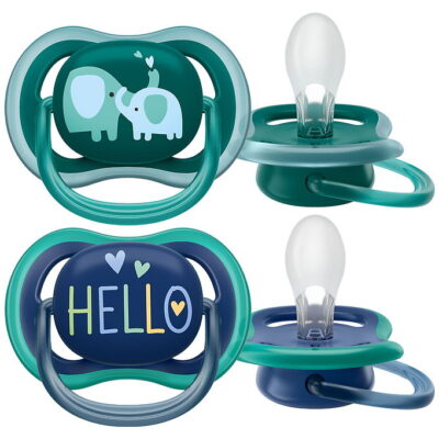 Philips Avent Sutter - 2-pak - Ultra Air - Blå/Grøn m. Print