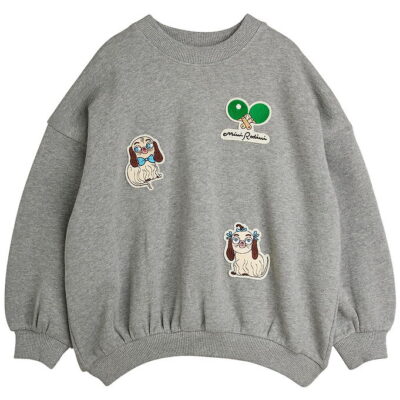 Mini Rodini Sweatshirt - Minibabies Patches - Grey Melange
