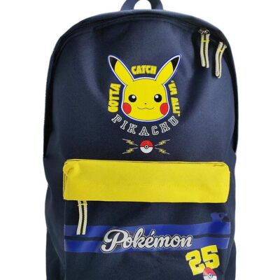 Pokémon Rygsæk - Large - 43x29x12 cm - 14L - Sort/Gul
