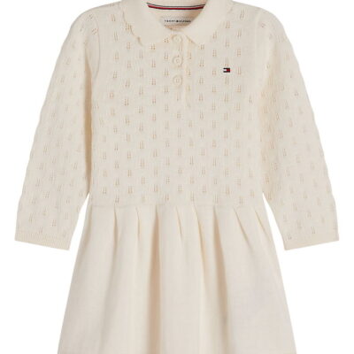 Tommy Hilfiger Kjole - Strik - Ivory Silk