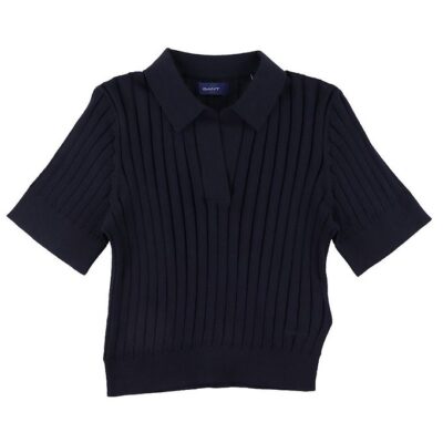 GANT Polo - Strik - Rib - Cropped - Evening Blue