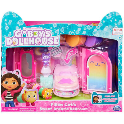 Gabby's Dollhouse Sæt - 8 Dele - Pillow Cat Sweet Dream Bedroom