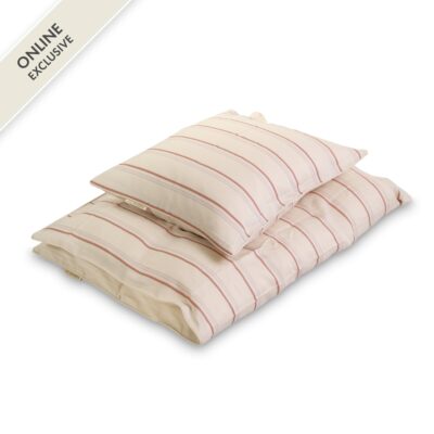 Junior sengetøj GOTS (100x140 cm) - Balance stripes Rose mix