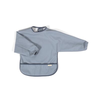 Hagesmæk m. ærmer - Muddly blue / Powder blue