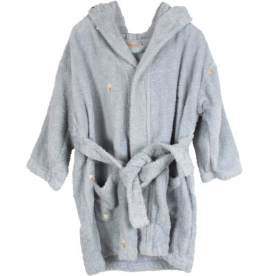 Badekåbe med broderi 3-4 år GOTS - Pearl Blue
