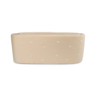 Sengerand - broderet Hvalen Christian design - Warm Grey