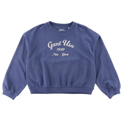 GANT Sweatshirt - Oversized Logo - Washed Blue