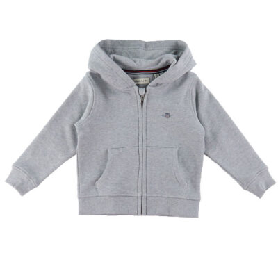 GANT Cardigan - Shield Zip - Light Grey Melange