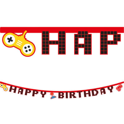 Decorata Party Happy Birthday Banner - Gaming Party