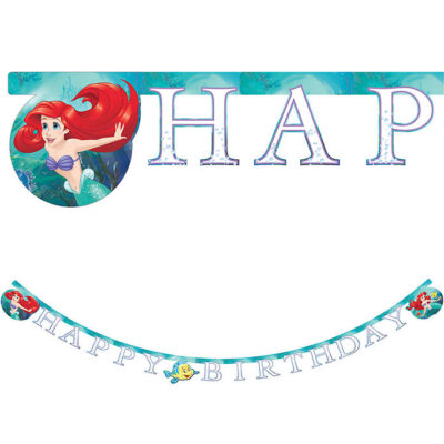 Decorata Party Happy Birthday Banner - Ariel Curious