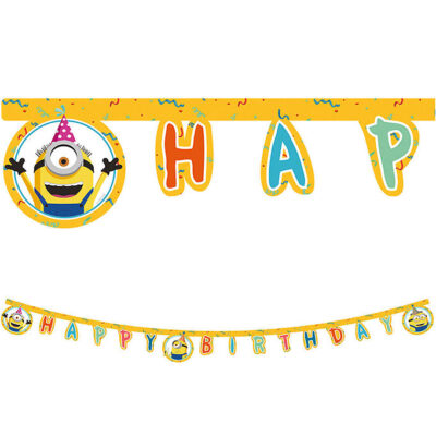 Decorata Party Happy Birthday Banner - Minions The Rise Of Gru