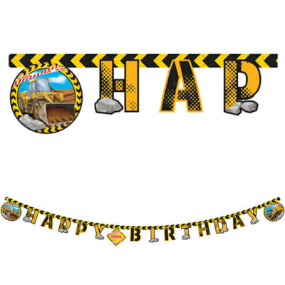 Decorata Party Happy Birthday Banner - Construction