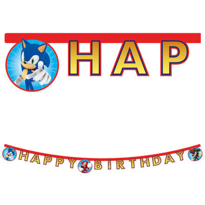 Decorata Party Happy Birthday Banner - Sonic Speed