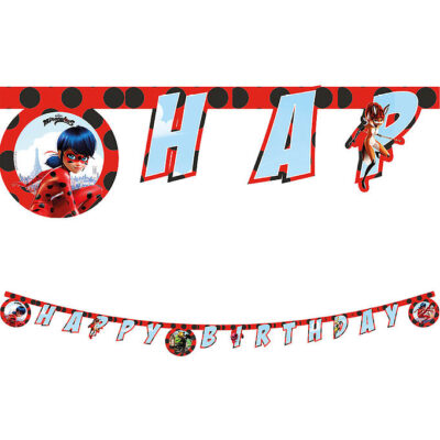 Decorata Party Happy Birthday Banner - Miraculous Ladybug