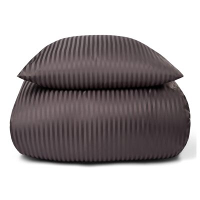 Sengetøj - Microfiber - Ensfarvet med antracit grå striber