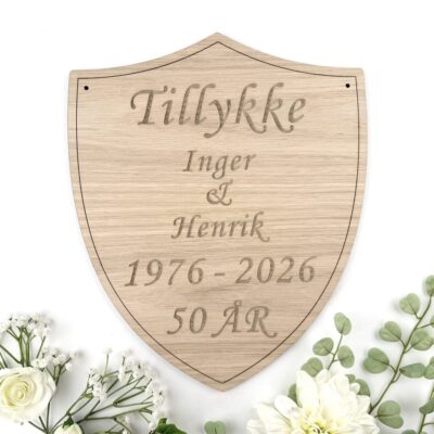 Æresport skjold med kant og kursiv tekst