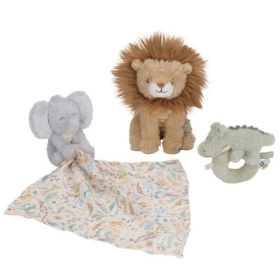 Little Dutch Gavesæt - Bamse/Nusseklud/Rangle - Safari Friends