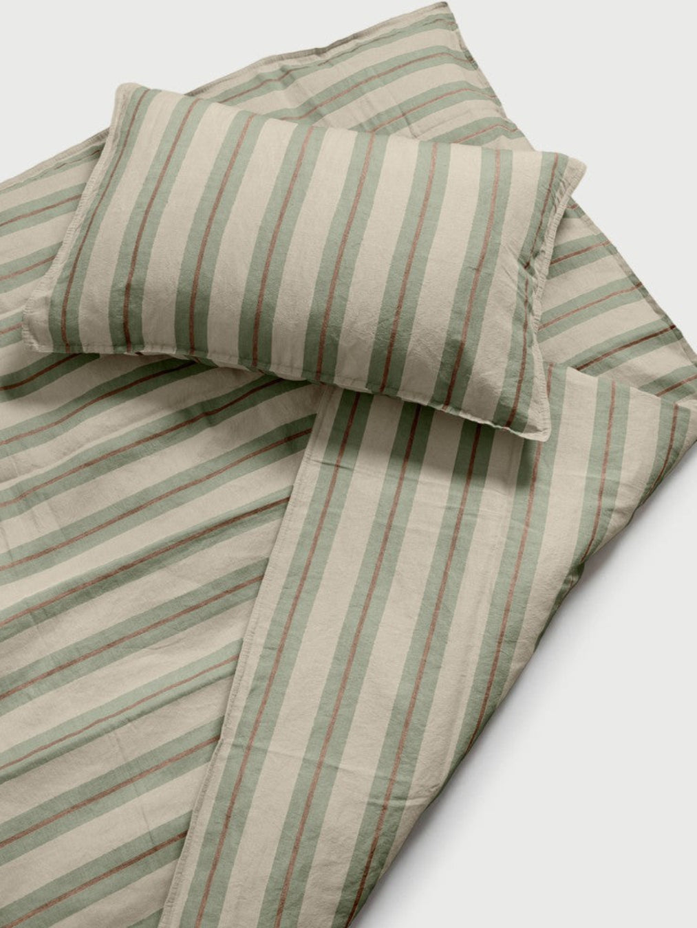 DAWN Hør Bomuld Dynebetræk (140x200) - Ivory / Nordic Green / Mocha Brown - 100% økologisk bomuld -