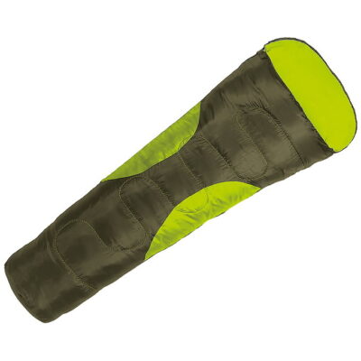 Camping Check Sovepose - Mummy Deluxe - Olivengrøn/Neongrøn