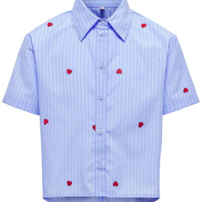 Kids Only Skjorte - KogNew - Moonlight Blue/Cloud Dancer/EMB Red