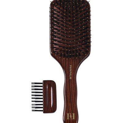 Fan Palm Hårbørste - Medium - Ebony Glossy Brown