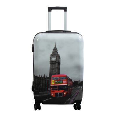 Kuffert - Hardcase kuffert - Str. Medium - Kuffert med motiv - Big Ben - Eksklusiv letvægt rejsekuffert