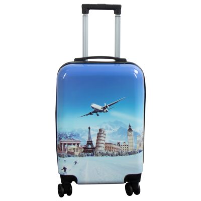 Kabine kuffert - Hardcase letvægt kuffert - Trolley med motiv - Airplane