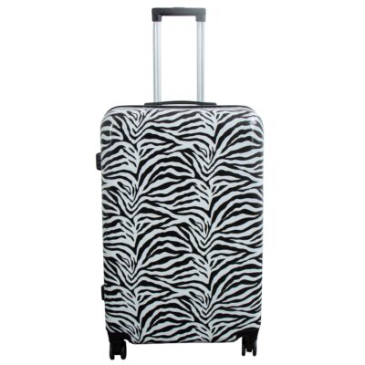 Stor kuffert - Hardcase kuffert med motiv - Zebra - Eksklusiv letvægt kuffert