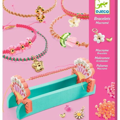 Djeco Kreasæt - Perlevæv - Macramé-armbånd - Rosa