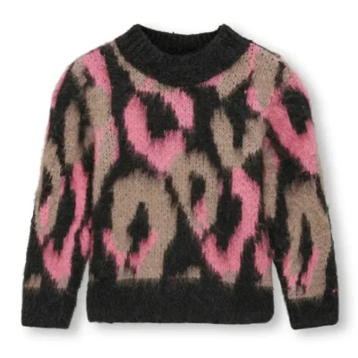 Wild langærmet o-neck strik - PIRATE BLACK - 110