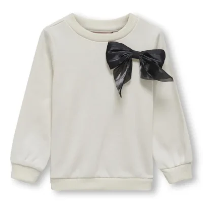 Bow langærmet o-neck sweat - CLOUD DANCER - 110