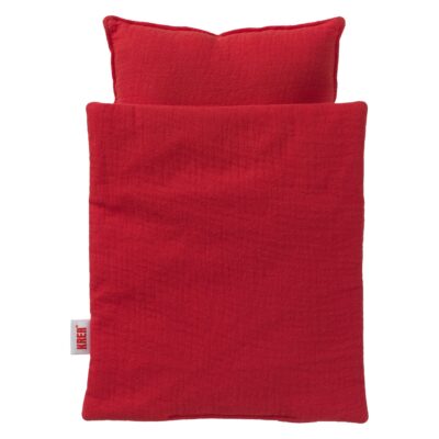 KREA dukke sengetøj 20x23 cm - Ensfarvet rød