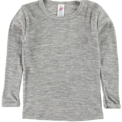 Bluse I Uld/silke 152 Light Grey Melange