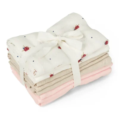 Vanilla Copenhagen - Stofbleer 6-pak Lady Lovebug - Milk, Beige, Blue - 70 x 70 cm