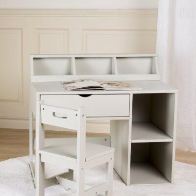 Alice & Fox FAY Skrivebord med Stol, Light Grey, Børnemøbler, Indretning børneværelse