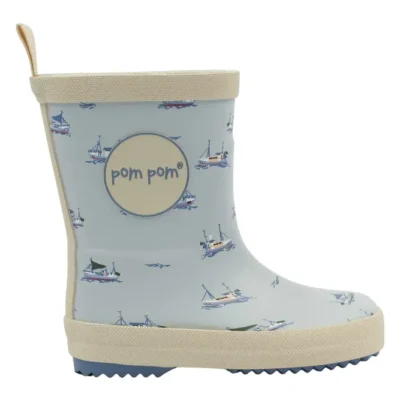 Bliss Gummistøvle m. Print - Pearl Blue Boat AOP - 26