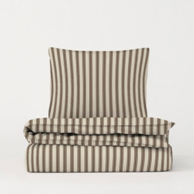 DAWN sengetøj - Ivory / Chocolate - 200x220 cm - 100% økologisk bomuld -