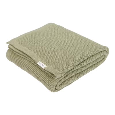 Little Dutch - Strikket Tæppe 110x140 - Olive