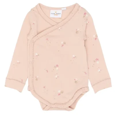 Tova Langærmet Wrap Body - Peach Whip AOP - 50
