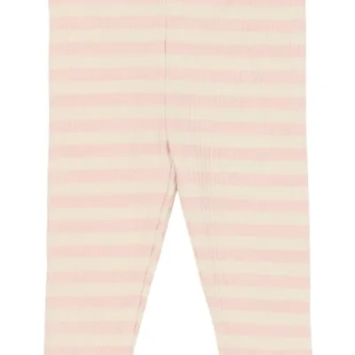 Fro Rib Leggings - Peach Whip Striped - 80