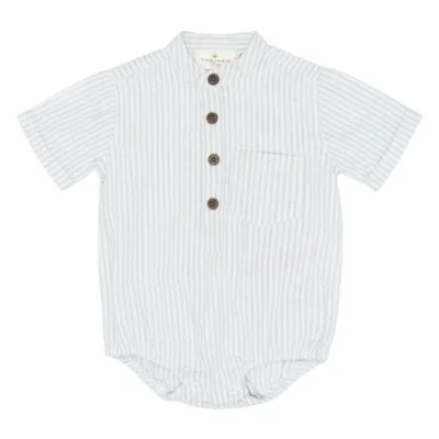 Toby Kortærmet Body - Heather Striped - 68
