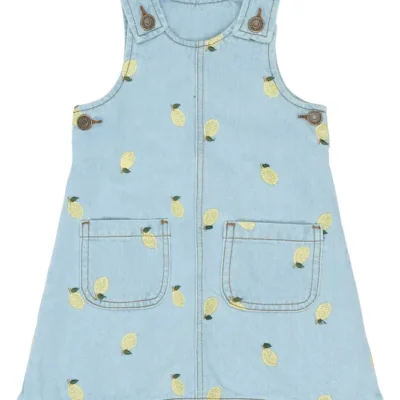 Saja Denim Kjole - Light Blue Denim EMB - 98