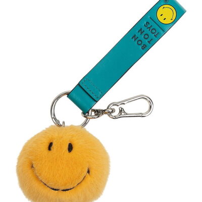 Bon Ton Toys Nøglering - 7 cm - Smiley ECO Fuzzy Bag Charm - Yel