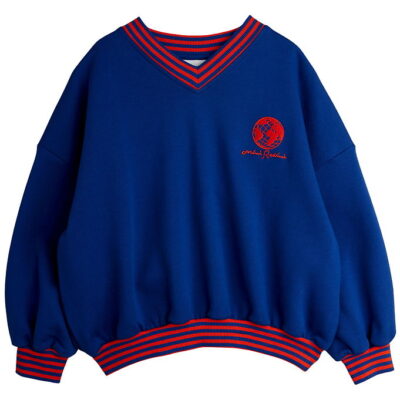 Mini Rodini Sweatshirt - Striped Earth - Blå