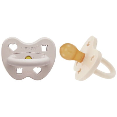 Hevea Sutter - 3-36 mdr - 2-pak - Naturgummi - Milky/Soft Pebble