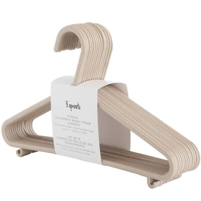 3 Sprouts Bøjler - 15-pak - 29,5 x 17,5 cm - Beige